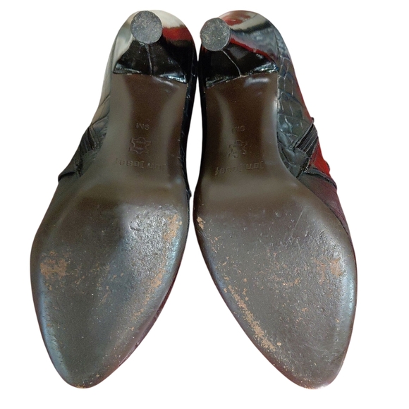 Jon Josef Elegant Black Heels with Embellishments Croc Embossed Shootie - Picture 8 of 11